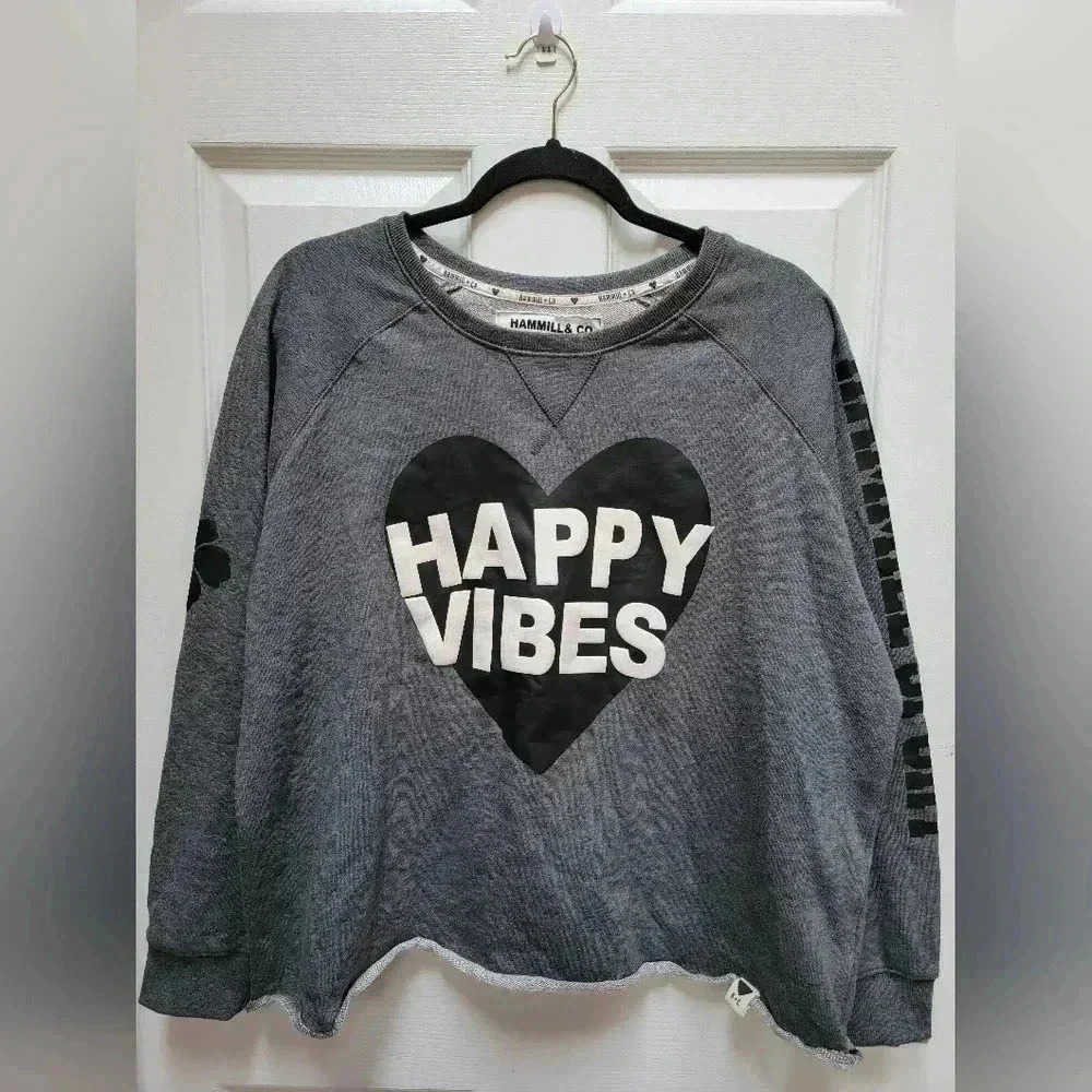 Hamill & Co Women's Happy Vibes Sweatshirt Size Medium